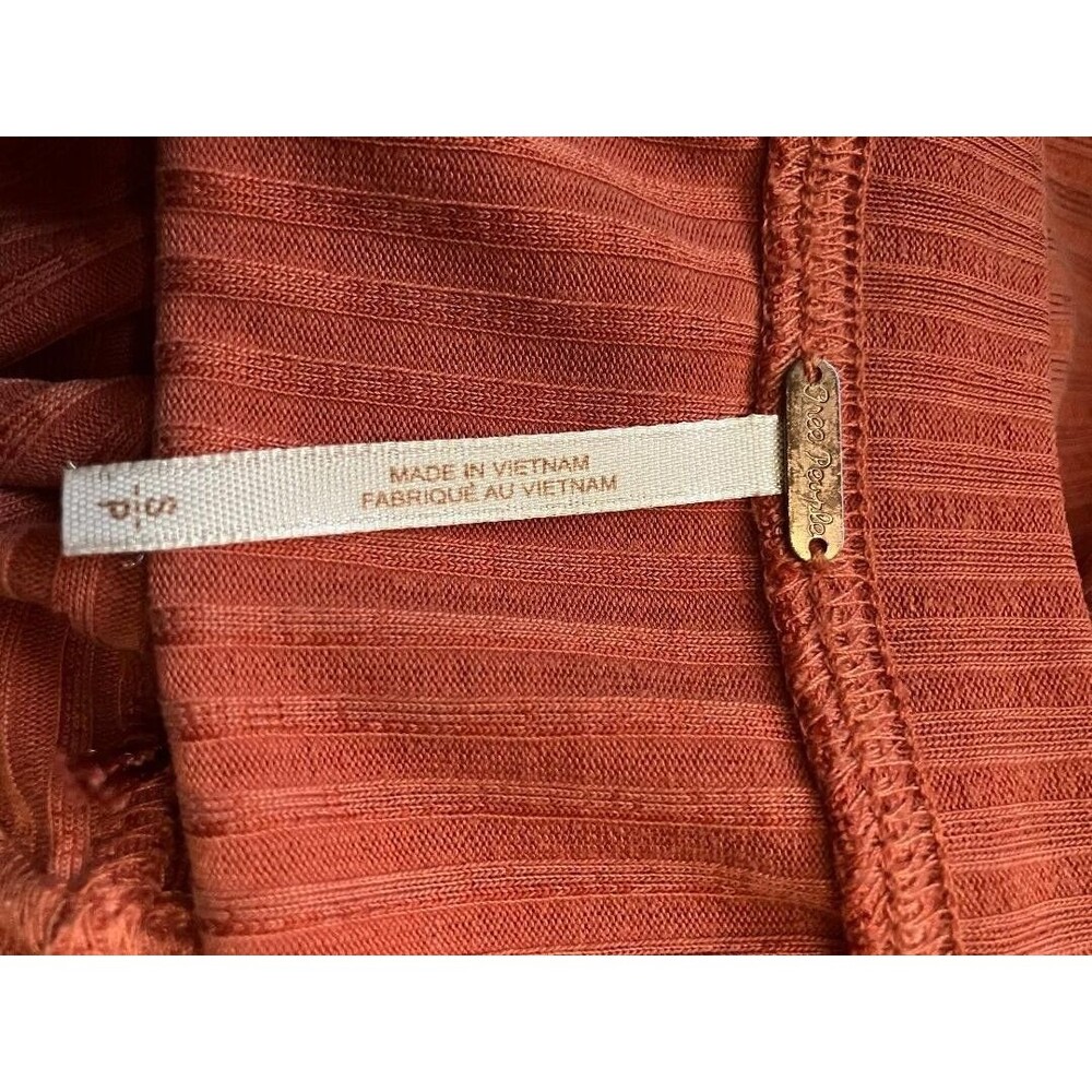 Free People S/P Burnt Orange Boho Maxi Tank Dress Faux Wrap Whimsigoth Aesthetic - Picture 6 of 10